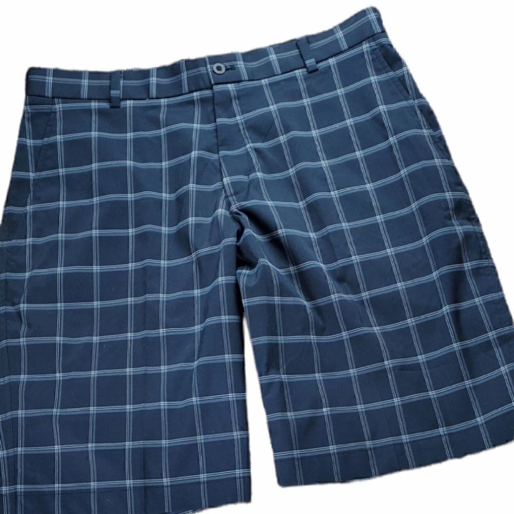 Nike Black & Gray Plaid Dry Fit Golf Shorts